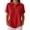 Red, variant on cocolona Summer Collar Shirts for Women Lapel Short Sleeve Button Tops Dressy Casual Basic Loose Solid Color Blouses