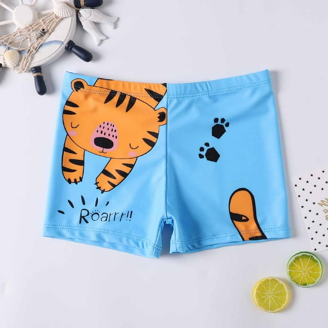 LSLJS Maillot de Bain Garçon Maillot de Bain pour Enfants Short de Bain Imprimé Short de Bain à Angle Plat avec Cordon de Serrage, Short de Bain Garçon