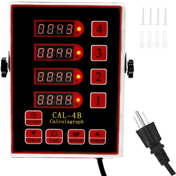 4/6 Channel Stainless Steel LED Technology Kitchen Timer Loud Alarm Digital Kitchen Timer Reminder Function Commercial Cooking Area Stopwatch with Waterproof Button for Cooking
