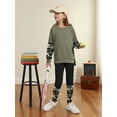 thumbnail image 3 of Hotiary 2Pcs Teens Little Girls Tracksuit Pant Outfit Sets Long Sleeve Sweatshirt & Leggings Color-Block Hoodie Top Sweapants Winter Fall Clothes, 6-14 Years, 3 of 8