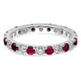 thumbnail image 4 of Auriga Fine Jewelry 14K White Gold Lab Grown Diamond VS/SI GH & Cr Ruby Eternity Band for Women Size 6, 4 of 6
