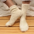 thumbnail image 3 of BambooMN Women's Super Soft and Cozy Feather Light Fuzzy Socks - Cream White - 4 Pairs, 3 of 4