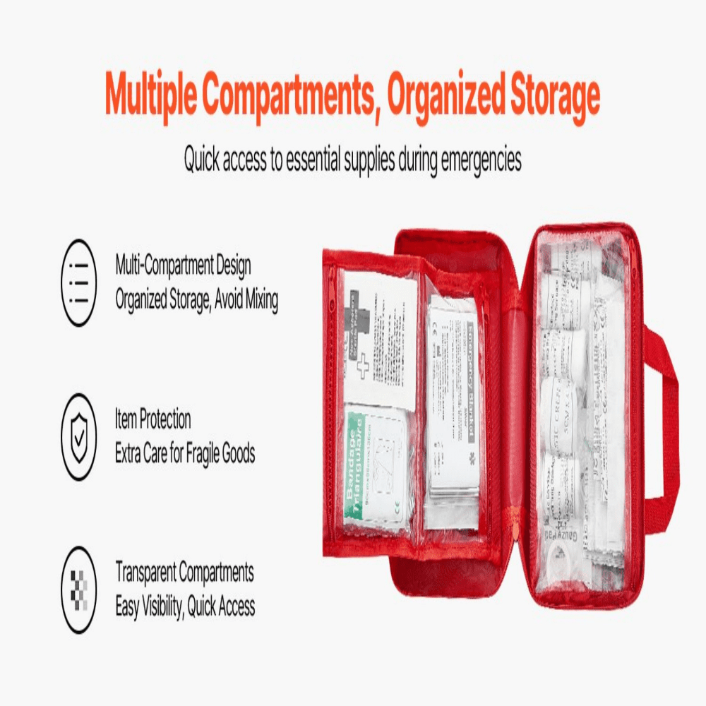 First Aid Kit 500 Pieces, Large Survival Bag - Emergency Medical Supplies for Home, Car, Travel, Outdoor Adventures