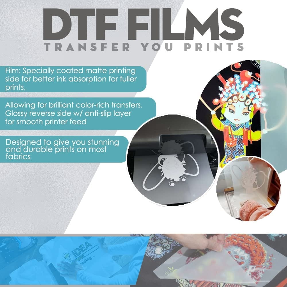 Cisinks Premium DTF Transfer Film 11.75"x16.5" - A3 Hot/Cold Peel 200 Sheets Matte Clear PreTreat PET Heat Transfer Paper for DIY Direct Print on All Fabric and Colors T-Shirts Textile