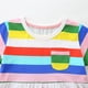 thumbnail image 4 of Odeerbi Vestido de Algodón A Rayas Arco Iris Para Niñas Vestido de Verano En Línea A Vestido de Manga Corta de Punto Para Niños, 4 of 6