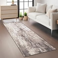 thumbnail image 3 of Gaderth 2x6 Runner Rug for Living Room Bedroom, Modern Abstract Striped Rug with Stain Resistant Non Slip, Washable Faux Wool Low Pile Carpet for Dining Room Dorm Nursery Office, 3 of 6