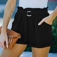 thumbnail image 4 of Womens High Waisted Tie Shorts Summer Casual Paper Bag Shorts Casual Loose Fit Solid Lounge Beach Shorts with Pockets, 4 of 7
