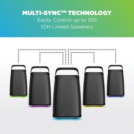 ION Audio - Acadia Waterproof Bluetooth Enabled Stereo Speaker with 360° Sound - Black