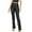 Black, variant on LLYwey Plus Size Wide Leg Pants Women's Fashion Tight and Personalized Folded Half Zipper Micro Flap Pants Long Leather Pants Drawstring Linen Pants Female Long Pant Style H1983 Black S