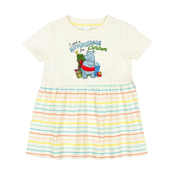 Inktastic I Want a Hippopotamus for Christmas Girls Baby Dress
