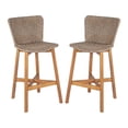 thumbnail image 5 of GZXS Set of 2 Patio Bar Stools, 26.7" Outdoor Counter Height Pub Chairs with Solid Acacia Wood Frame, PE Wicker Seat & Back, All-Weather Patio Kitchen Island Stools, Light Brown, 5 of 10