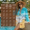 thumbnail image 7 of Xoenoiee Beach Starfish Seashell Print Women's Swimsuit Beach Cover Ups Shirt V-Neck Button Down Bathing Suit Coverup Bikini Swimwear for Beach Vacation Pool, 3XL, 7 of 7