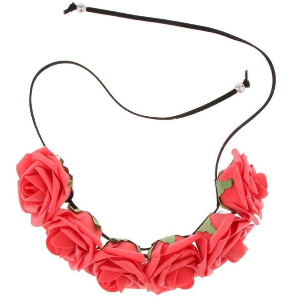 Moda boda novia mujeres flor color diadema diadema accesorios para el cabello rojo