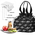 thumbnail image 4 of Skeleton Dinosaurs Labels Drawstring Lunch Bag Women - Drawstring Lunch Bag Insulated for Work Office - Stain-Resistant Large Lunchbags for Women with Multi-Pockets, 4 of 6