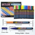 thumbnail image 6 of Outline Pens 18 Colors Double Line Metallic Markers, Doodle Dazzle Glitter Drawing Pens for Black Paper, Scrapbook, Birthday Cards, DIY Crafts & Poster Art, 6 of 8