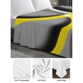 thumbnail image 6 of Yellow Geometric Twim Size Flat Sheet, Wrinkleproof & Fadeproof Cooling Flat Bed Sheet Only, Gray Black Retro Abstract Stripes Lines Breathable Soft Bedding Top Sheets 66 x 96 Inches, 6 of 8