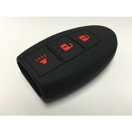 Nissan 3NICOVERBL Black W/ Red Lettering 3 Button I-Key Cover Nissan Armada Altima Sedan Maxima 370Z Pathfinder Rogue Murano Juke Versa Sentra