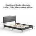 thumbnail image 2 of Full Size Bed Frame Modern Horizontal Panel Upholstered Low Profile Platform with Tufted Headboard/No Box Spring Needed/No Bed Skirt Needed/Linen Fabric Upholstery, Grey, 2 of 6