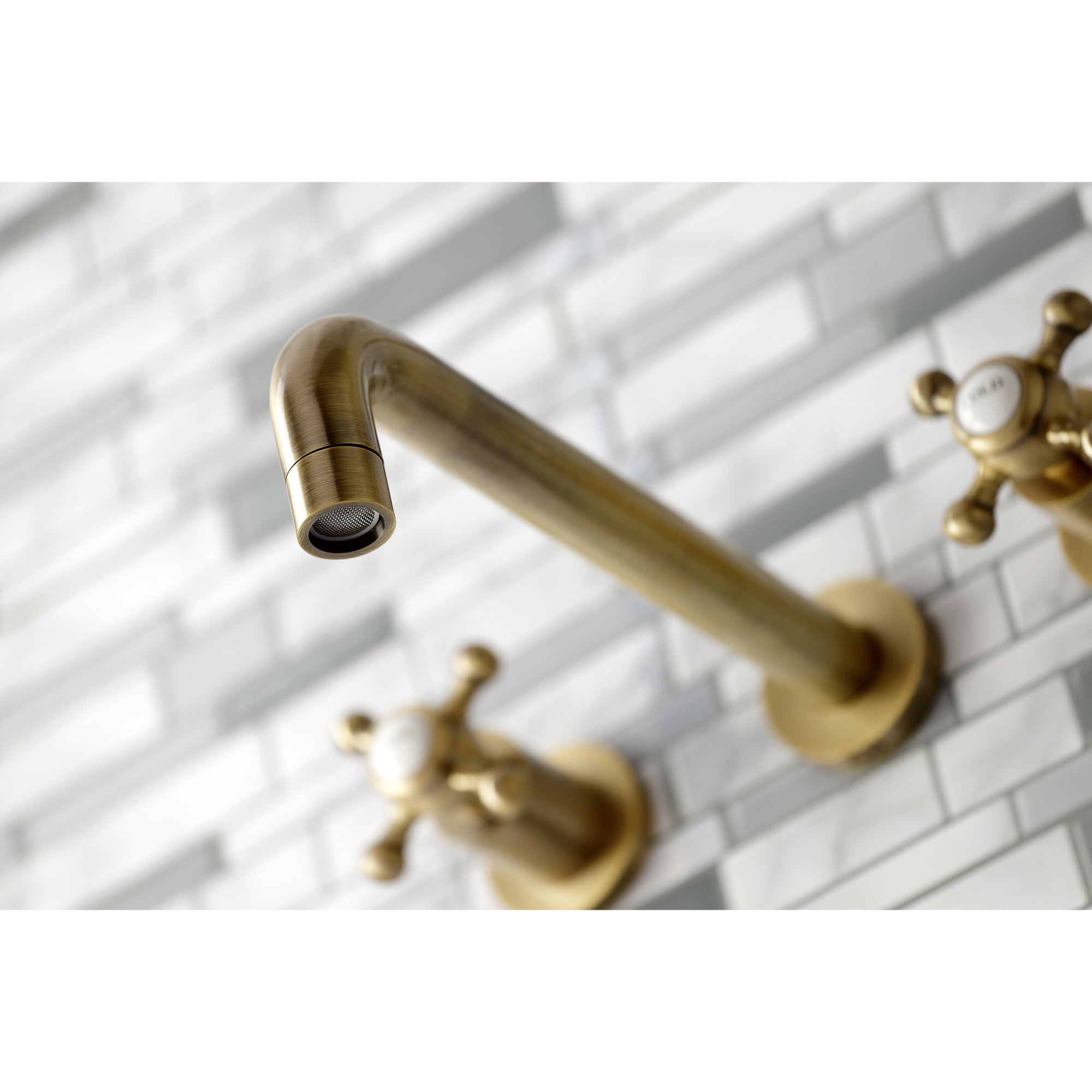 Kingston Brass KS8023BX Metropolitan Two-Handle 3-Hole Wall Mount Roman Tub Faucet in Antique Brass