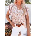thumbnail image 2 of ORUYROP Blouses Décontractées Boho à Imprimé Floral Col en V Manches Longues Amples pour Femmes, 2 of 4