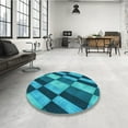 thumbnail image 3 of Ahgly Company Indoor Square Patterned Teal Green Area Rugs, 5' Square, 3 of 6