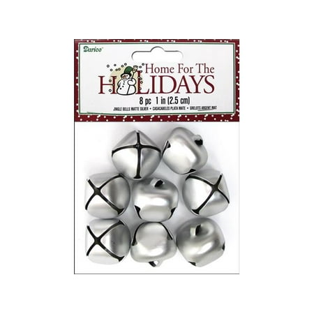 - Darice Jingle Bells 25mm Matte Silver 8pc