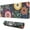 Multicolor Cartoon Floral, variant on Long Mouse Pads for Desk,Multicolor Ethnic Diamond Pattern Desk Mats on Top Of Desks, Desk Mouse Pad Extra Large with 3mm Non-Slip Base and Stitched Edge for Gaming,Office,Work,Home 31.5"x11.8"