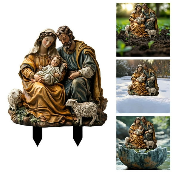 Boreal Craft God's Family Garden Stake Outdoor Acrylic Ground Insert For Potted Patio Non Powered New Year's Day Occasion Flower Theme Ldeal For Outdoor Use Yard Garden Outdoor Custom Yard Signs with
