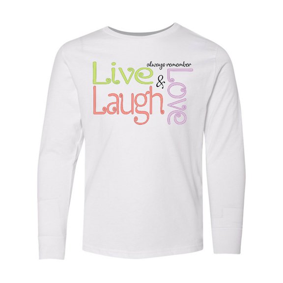 Inktastic Live, Laugh, Love Long Sleeve Youth T-Shirt