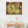 thumbnail image 2 of Awypu Vintage World Map Canvas Wall Art, Beige Nautical Map Background Pictures Print on Art Canvas for Office Wall Decor, Antique Earth Map Framed Art for School- living Room Wall Decoration, 2 of 4