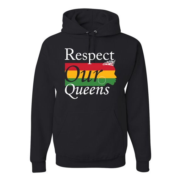 Wild Bobby Respect Our Queens Black Pride Unisex Graphic Hoodie Sweatshirt, Black, Small