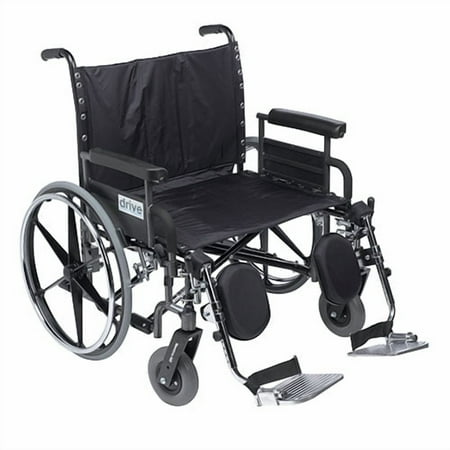 Sentra Deluxe Heavy Duty Extra Extra Wide Wheelchair With Detachable Full Arm and Elevating Leg Rests, 30" Seat