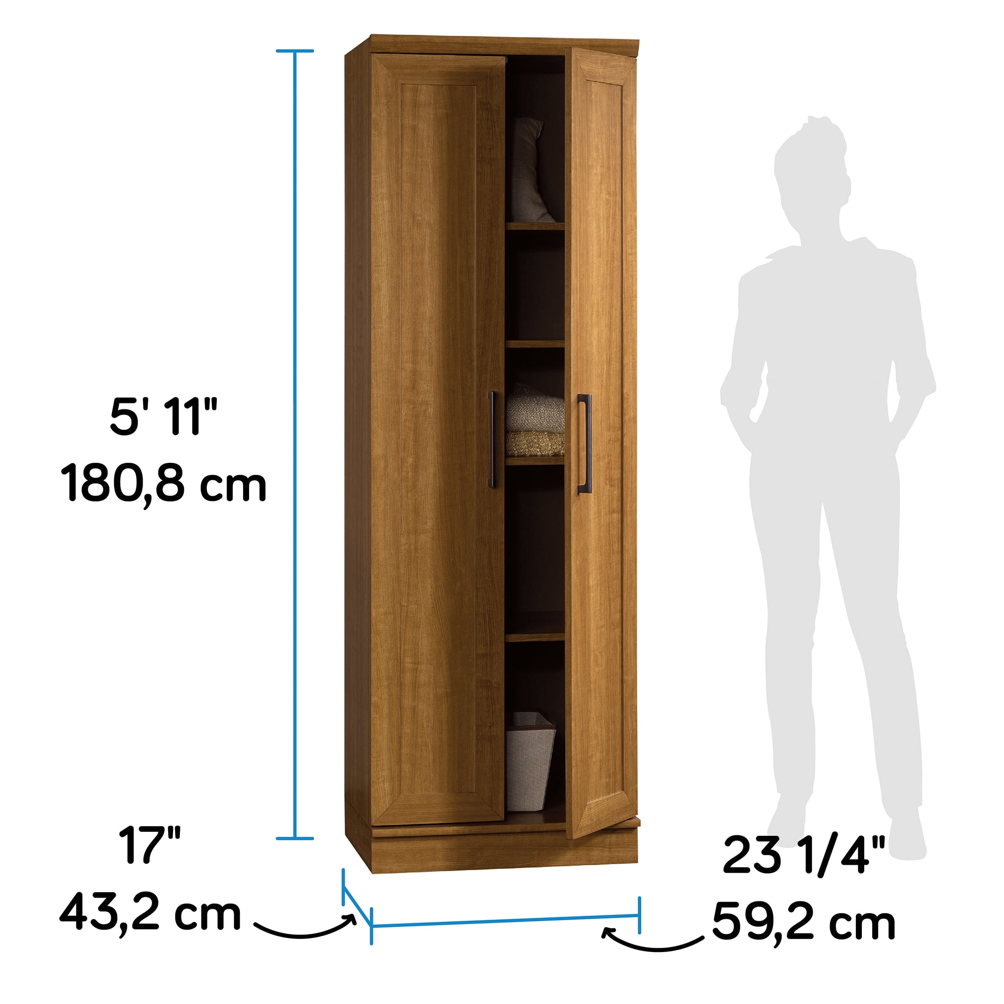 Sauder HomePlus Two Door Storage Cabinet in Pacific Maple 430334