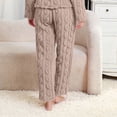 thumbnail image 4 of Sherpa Pajama Pants Women Soft Drawstring Elastic Waist Fluffy Pants Comfy Lounge Fleece Lined Sleepwear Bottoms Light Brown Free, 4 of 4