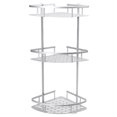thumbnail image 3 of 3 Tier Shower Caddy, Aluminum Triangular Rack Kitchen Bathroom Corner Shelf Storage, Stainless Steel Wall Mounted Organizer with Removable Basket for Kitchen, Dorm, and Toi, 3 of 10