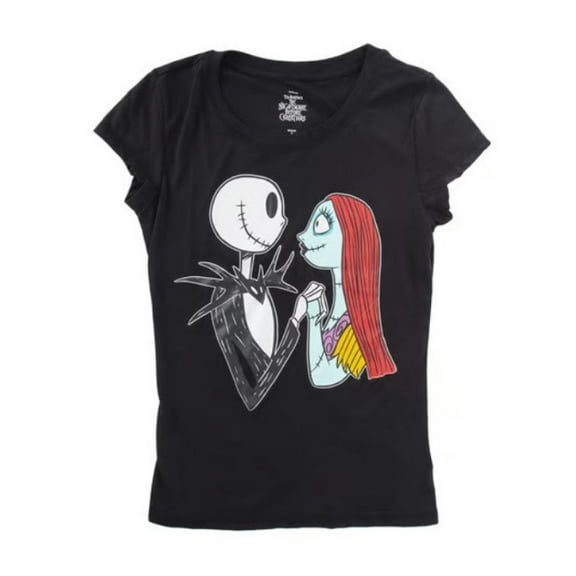 Juniors Girls The Nightmare Before Christmas Jack & Sally T-Shirt, Tee, Medium