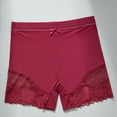 thumbnail image 4 of Womens Seamless Boyshort Panties No Show Underwear with Lace Trim, Burgundy, Full Coverage Comfort Fit Mid Rise,Size S, 4 of 4