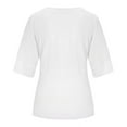 thumbnail image 4 of adviicd Womens Tops Casual Women Summer T Shirts Short Sleeve Rounded V Neck Pocket Tee Tops White L, 4 of 5