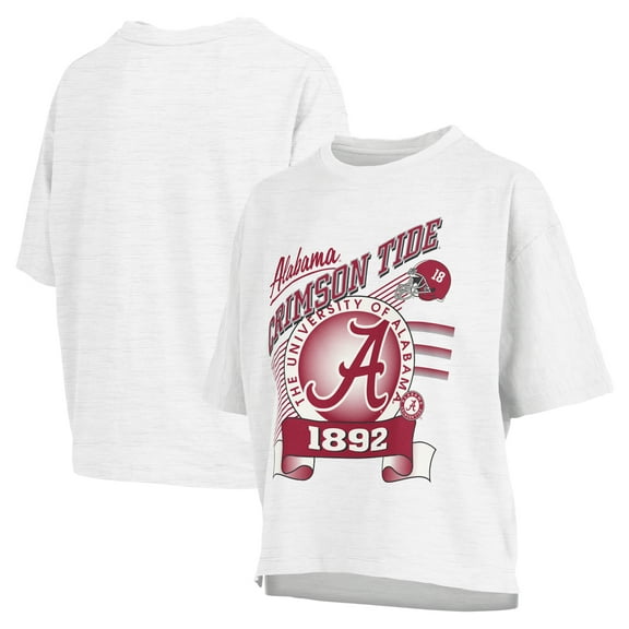 Women's Pressbox White Alabama Crimson Tide Rock & Roll Slub-T-Shirt