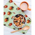 thumbnail image 3 of Cute Ladybugs Kitchen Dish Towels for Drying Dishes Set of 2, Spring Botanical Leaves Green Waffle Weave Microfiber Hand Tea Bathroom Towels Quick Dry & Absorbent Towel 12x12, 3 of 7