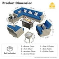 thumbnail image 3 of Vcatnet 10 Pieces Outdoor Conversation Set with Swivel Chairs Patio Sectional Sofa with Fire Pit and Coffee Table Navy Blue, 3 of 9