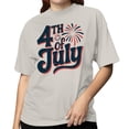 thumbnail image 2 of Smartprints 4th of July Retro Fireworks Women's T-shirt, Ice Grey, S, 2 of 3