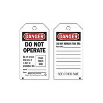 Brady Danger Tag,5-3/4 x 3 In,Met,3/8 In,PK10 65501