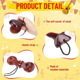 thumbnail image 3 of 2 Pair Spanish Castanets Flamenco Castanets with String Traditional Wood Hand Percussion Castanets(Brown), 3 of 5