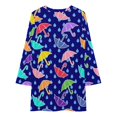 thumbnail image 3 of Parapluies et Gouttes de Pluie Motif Coloré Robe à Manches Longues Robe d'Été Femme Robes de Fête 2024 pour Femmes, 3 of 4