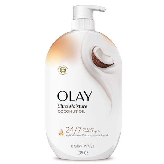 Olay Ultra Moisture Body Wash with Coconut Oil, Vitamin B3 and Hyaluronic Blend, 35oz