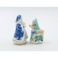 thumbnail image 3 of Hand Painted Ceramic Blue Santa Claus Reindeer Tree Salt Pepper Shakers Gift, 3 of 5