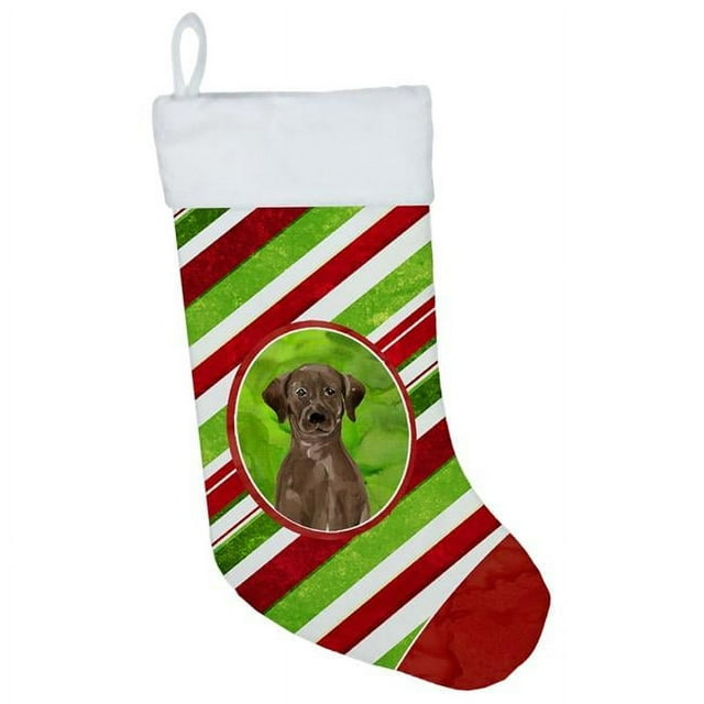 Carolines Treasures CK4044CS Christmas Snowflakes Chocolate Labrador Retriever Christmas Stocking