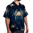 thumbnail image 2 of Cancer Constellation Men's Button Down Spread Collar Casual Printed Short Sleeve Summer Beach Unisex Shirts, 2 of 6