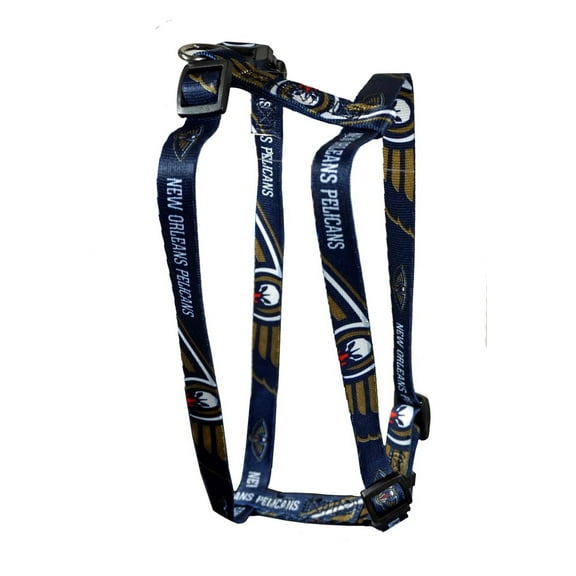 New Orleans Basketball Pelicans Small 5/8 Inch Wide Adjustable Dog Harness 12" - 18"
